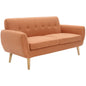 Dane 3 Seater Fabric Upholstered Sofa Lounge Couch - Orange - Cosy Abode