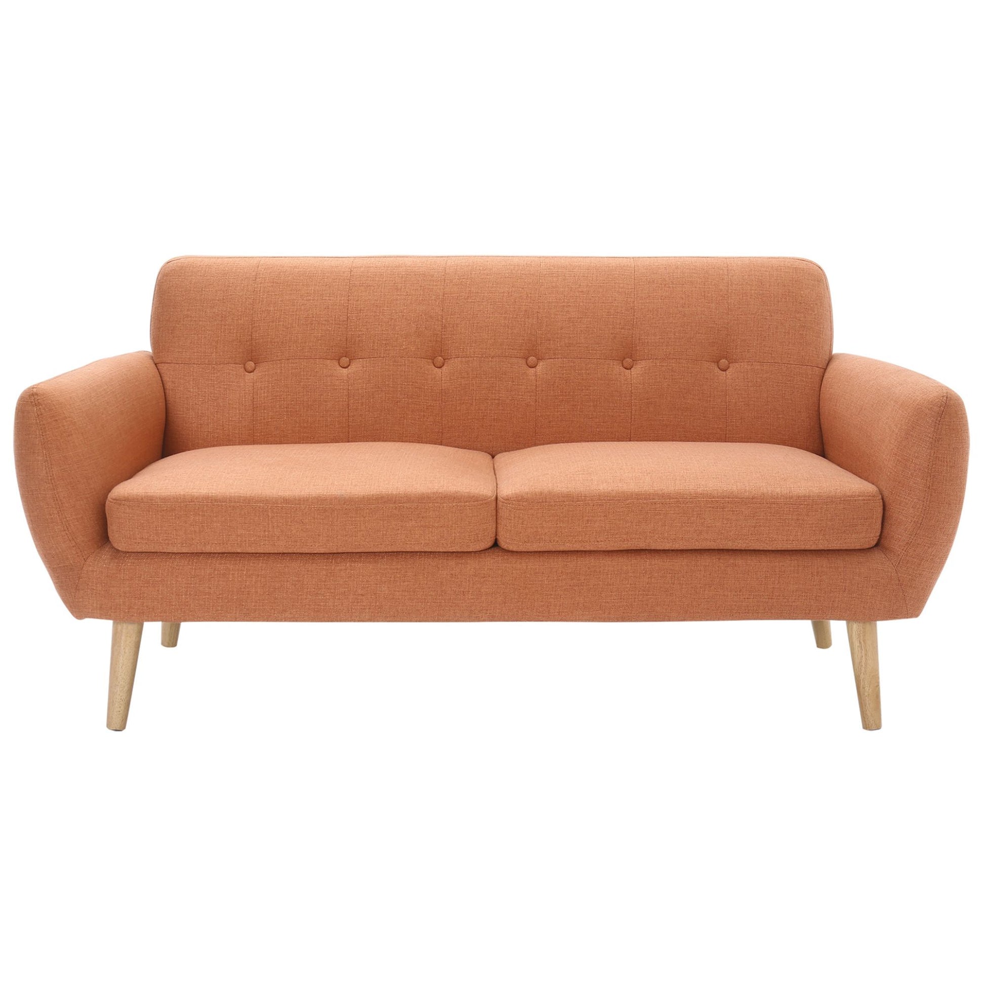 Dane 3 Seater Fabric Upholstered Sofa Lounge Couch - Orange - Cosy Abode