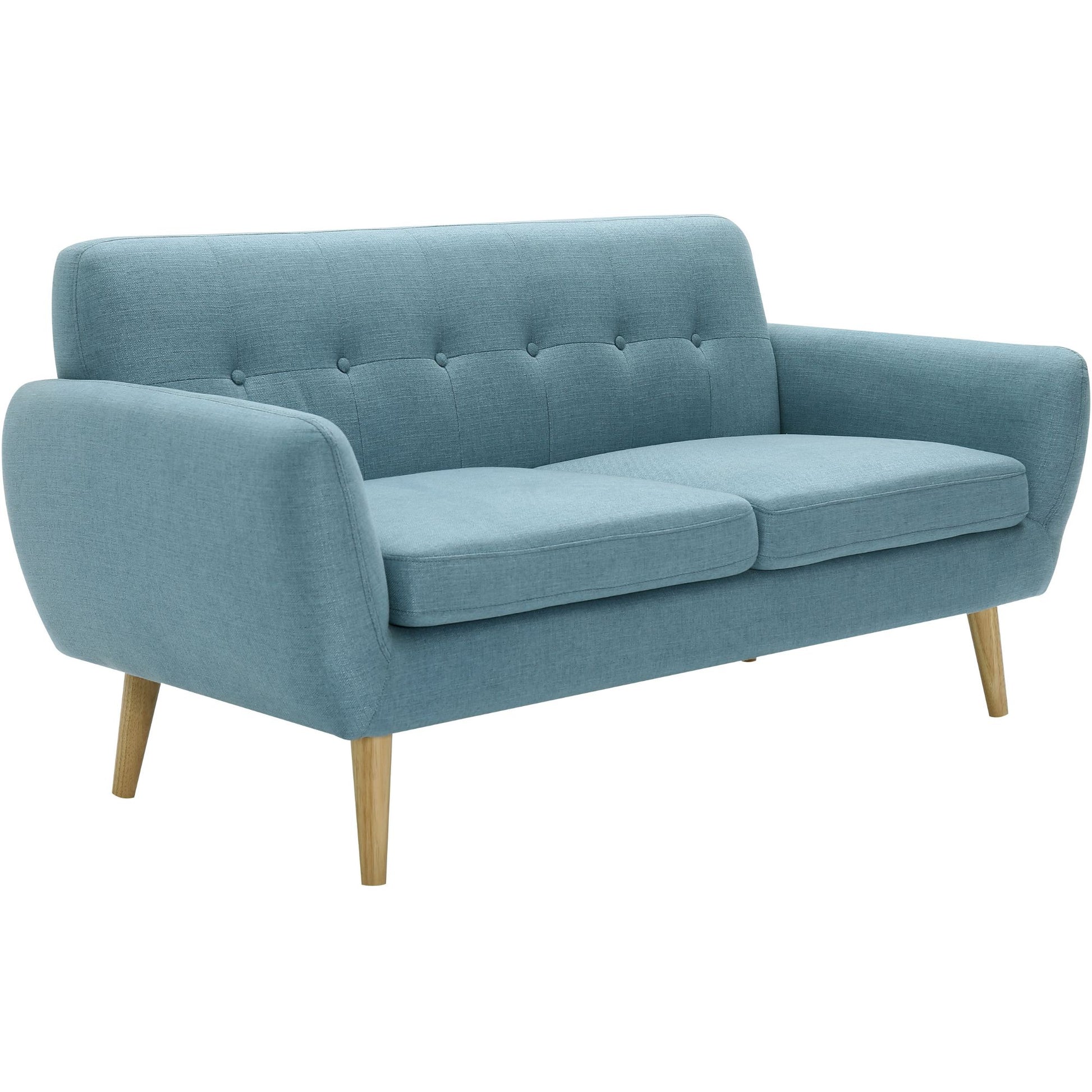 Dane 3 Seater Fabric Upholstered Sofa Lounge Couch - Blue - Cosy Abode