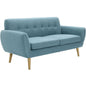 Dane 3 Seater Fabric Upholstered Sofa Lounge Couch - Blue - Cosy Abode