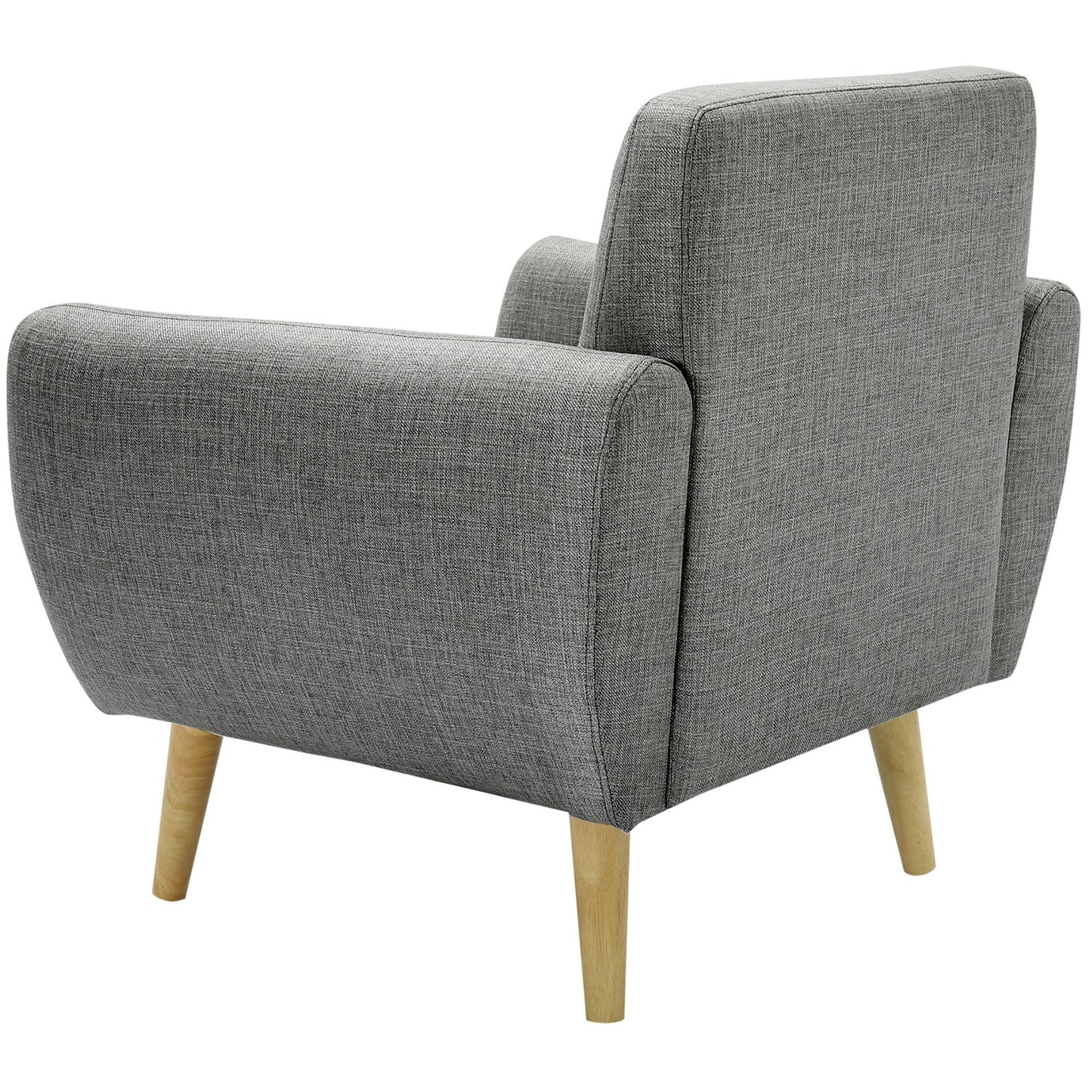 Dane Single Seater Fabric Upholstered Sofa Armchair Lounge Couch - Mid Grey - Cosy Abode
