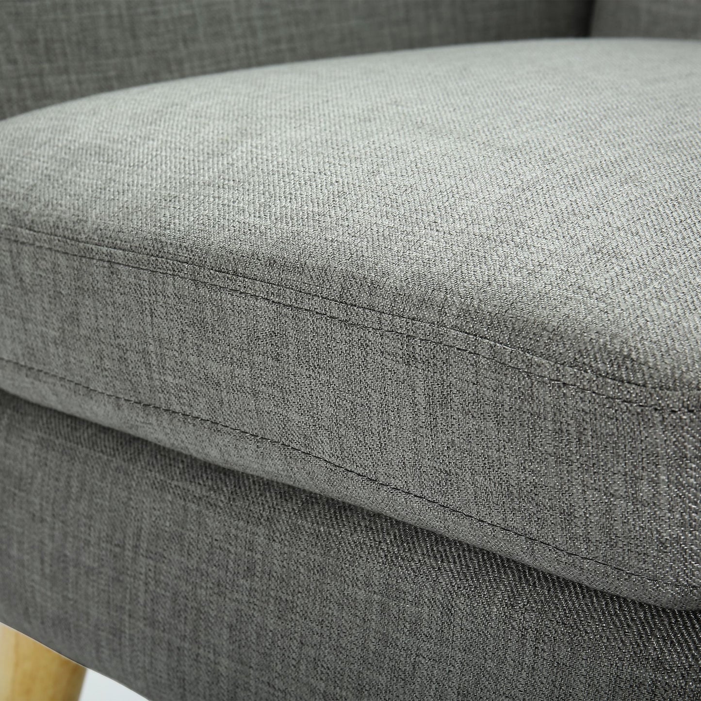 Dane Single Seater Fabric Upholstered Sofa Armchair Lounge Couch - Mid Grey - Cosy Abode