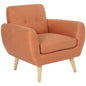 Dane Single Seater Fabric Upholstered Sofa Armchair Lounge Couch - Orange - Cosy Abode