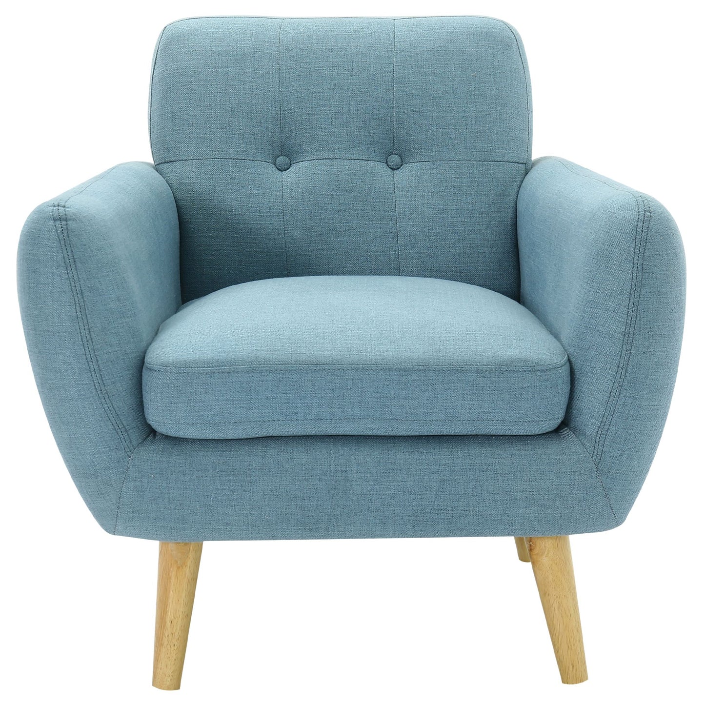 Dane Single Seater Fabric Upholstered Sofa Armchair Set of 2 - Blue - Cosy Abode