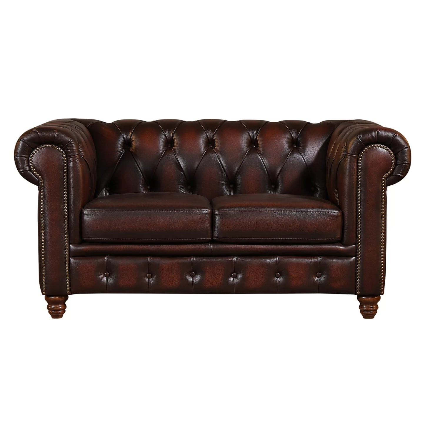 Max Chesterfield 1+2+3 Seater Sofa Set Lounge Genuine Leather Antique Brown - Cosy Abode