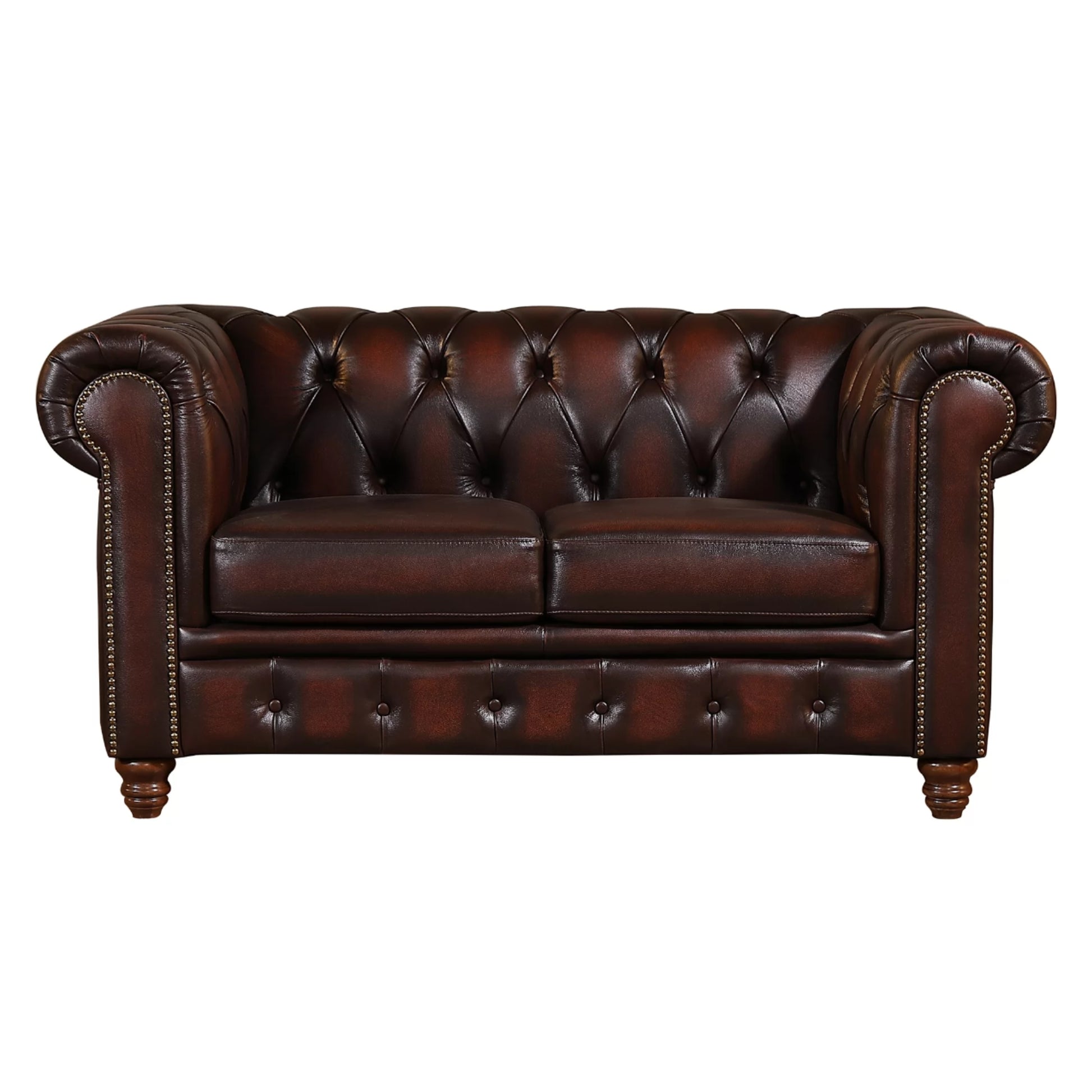 Max Chesterfield 1+2+3 Seater Sofa Set Lounge Genuine Leather Antique Brown - Cosy Abode