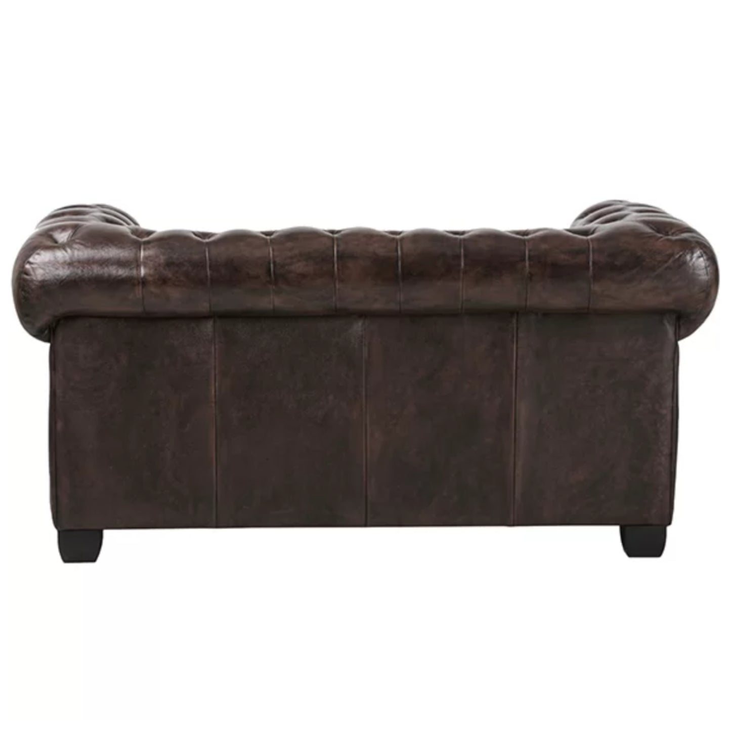 Max Chesterfield 2 Seater Sofa Lounge Genuine Leather Antique Brown - Cosy Abode