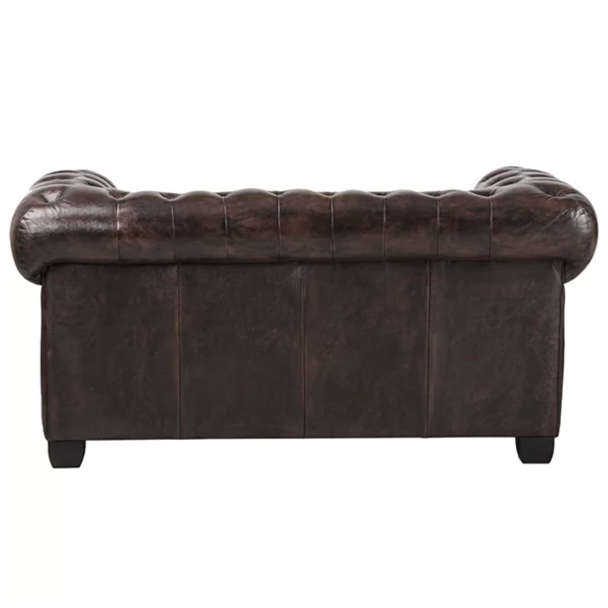 Max Chesterfield 2 Seater Sofa Lounge Genuine Leather Antique Brown - Cosy Abode