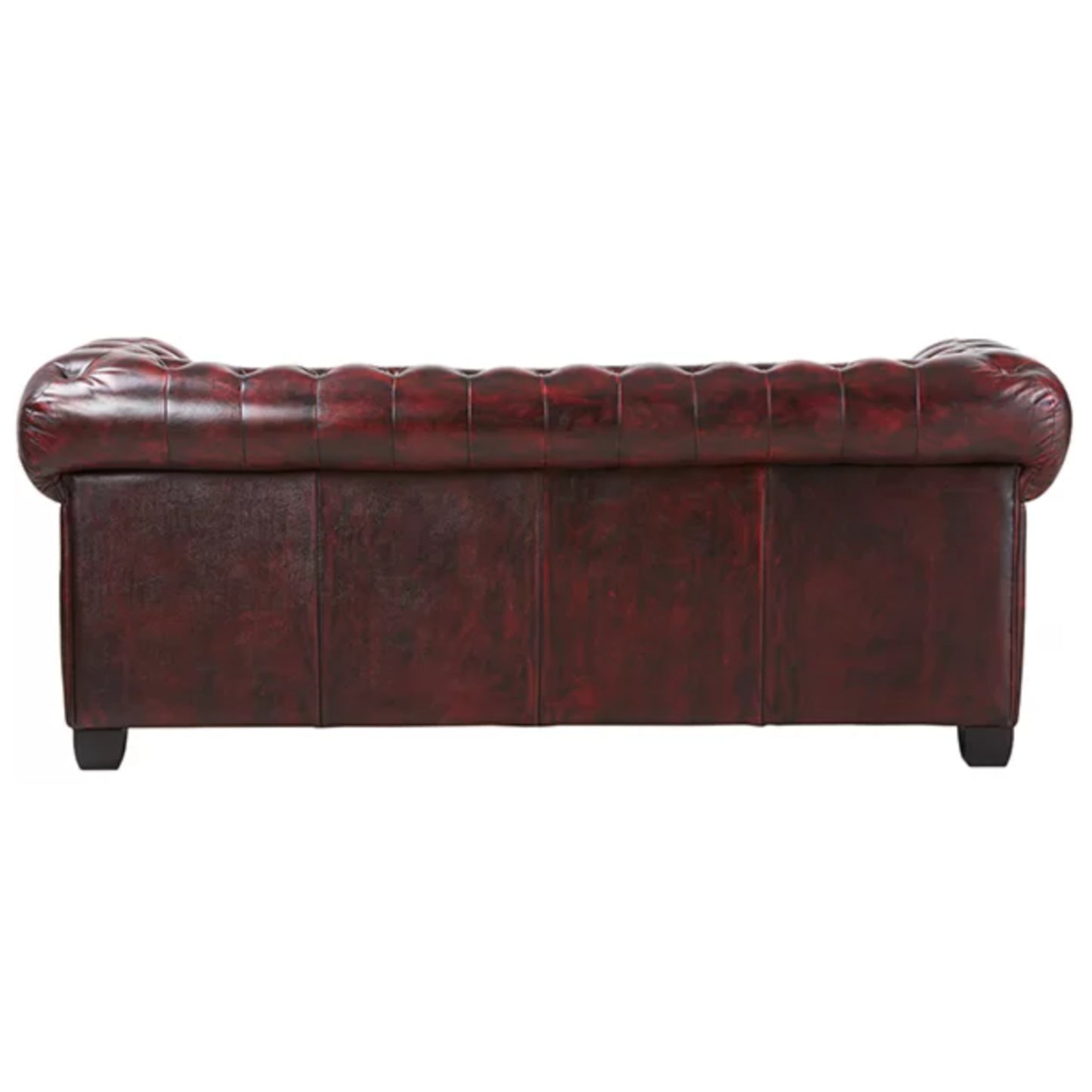 Max Chesterfield 1+2+3 Seater Sofa Set Lounge Genuine Leather Antique Red - Cosy Abode