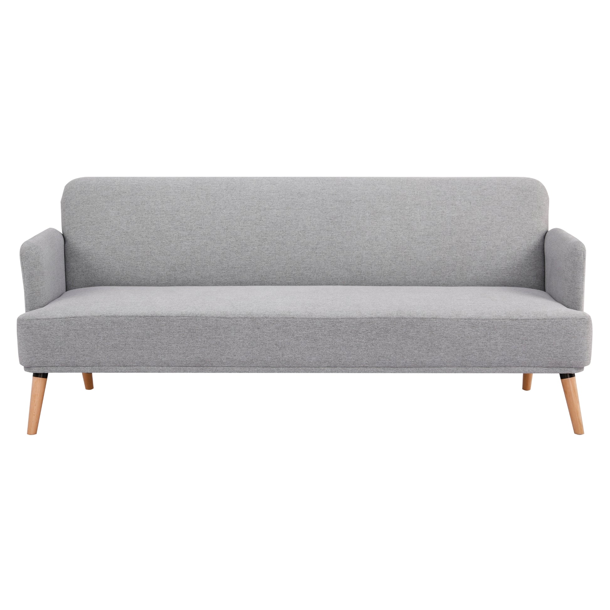 Merlin 3 Seater Sofa Futon Bed Fabric Lounge Couch - Grey - Cosy Abode