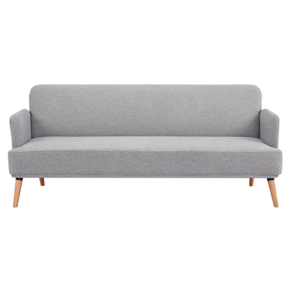 Merlin 3 Seater Sofa Futon Bed Fabric Lounge Couch - Grey - Cosy Abode