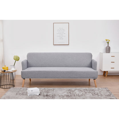 Merlin 3 Seater Sofa Futon Bed Fabric Lounge Couch - Grey - Cosy Abode