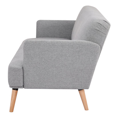 Merlin 3 Seater Sofa Futon Bed Fabric Lounge Couch - Grey - Cosy Abode
