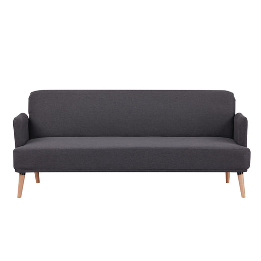Merlin 3 Seater Sofa Futon Bed Fabric Lounge Couch - Charcoal - Cosy Abode