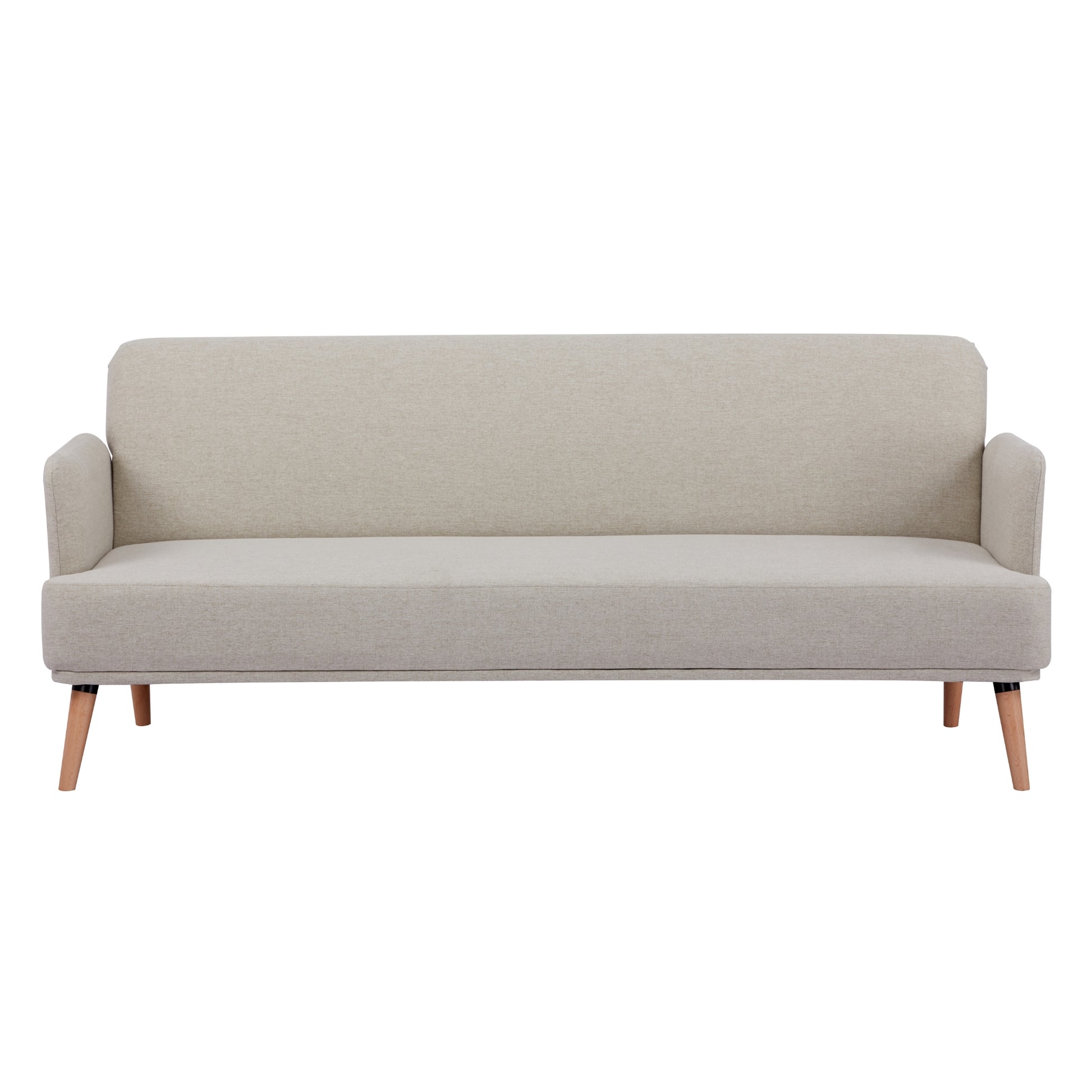 Merlin 3 Seater Sofa Futon Bed Fabric Lounge Couch - Beige - Cosy Abode