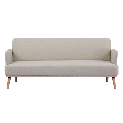 Merlin 3 Seater Sofa Futon Bed Fabric Lounge Couch - Beige - Cosy Abode