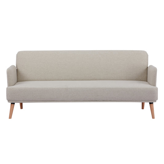 Merlin 3 Seater Sofa Futon Bed Fabric Lounge Couch - Beige - Cosy Abode