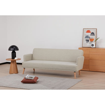 Merlin 3 Seater Sofa Futon Bed Fabric Lounge Couch - Beige - Cosy Abode