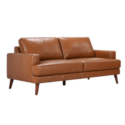 Matilda 2 + 3 Seater Sofa Leather Upholstered Lounge Set - Tan - Cosy Abode