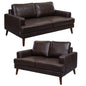 Matilda 2 + 3 Seater Sofa Leather Upholstered Lounge Set - Chocolate - Cosy Abode