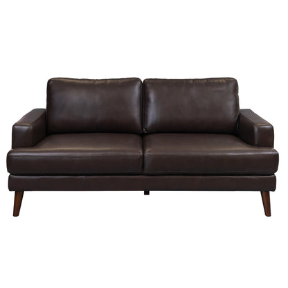 Matilda 2 + 3 Seater Sofa Leather Upholstered Lounge Set - Chocolate - Cosy Abode
