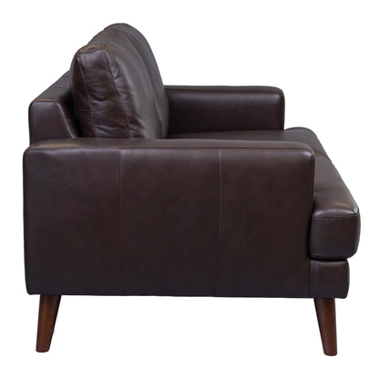 Matilda 2 + 3 Seater Sofa Leather Upholstered Lounge Set - Chocolate - Cosy Abode