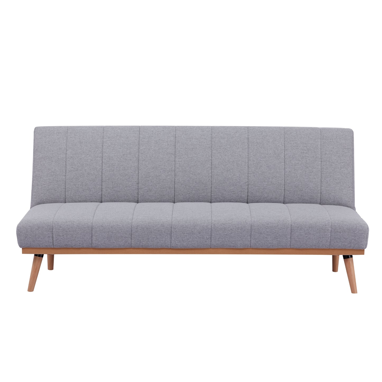 Monroe 3 Seater Sofa Futon Bed Fabric Lounge Couch - Grey - Cosy Abode