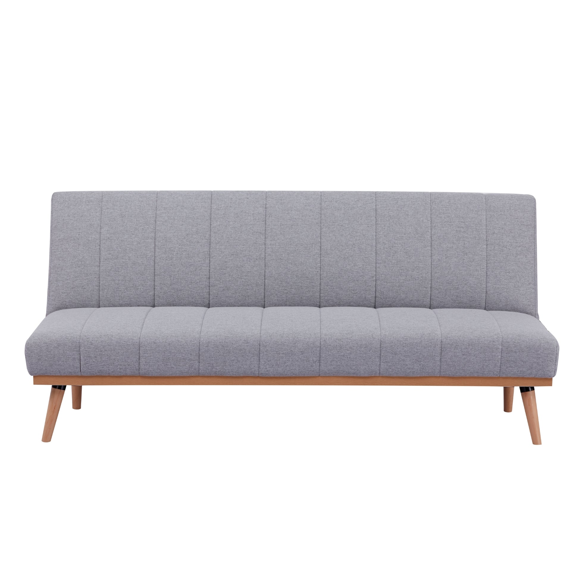 Monroe 3 Seater Sofa Futon Bed Fabric Lounge Couch - Grey - Cosy Abode