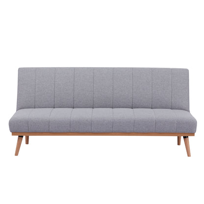 Monroe 3 Seater Sofa Futon Bed Fabric Lounge Couch - Grey - Cosy Abode