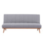 Monroe 3 Seater Sofa Futon Bed Fabric Lounge Couch - Grey - Cosy Abode