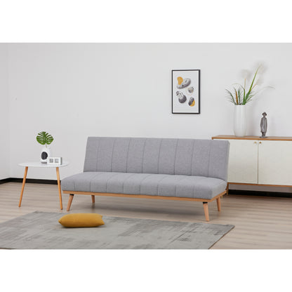 Monroe 3 Seater Sofa Futon Bed Fabric Lounge Couch - Grey - Cosy Abode