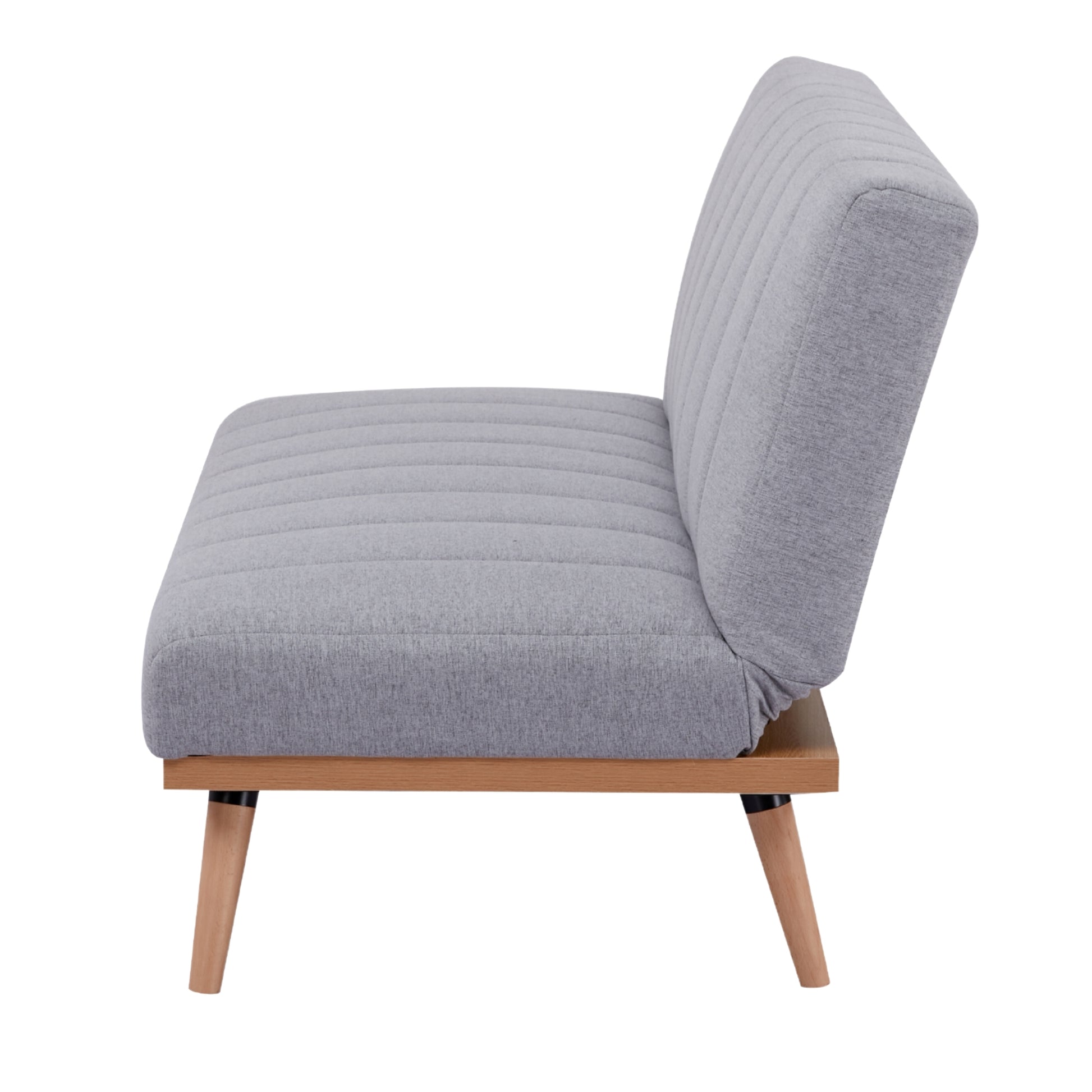 Monroe 3 Seater Sofa Futon Bed Fabric Lounge Couch - Grey - Cosy Abode