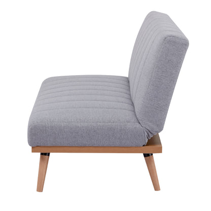 Monroe 3 Seater Sofa Futon Bed Fabric Lounge Couch - Grey - Cosy Abode