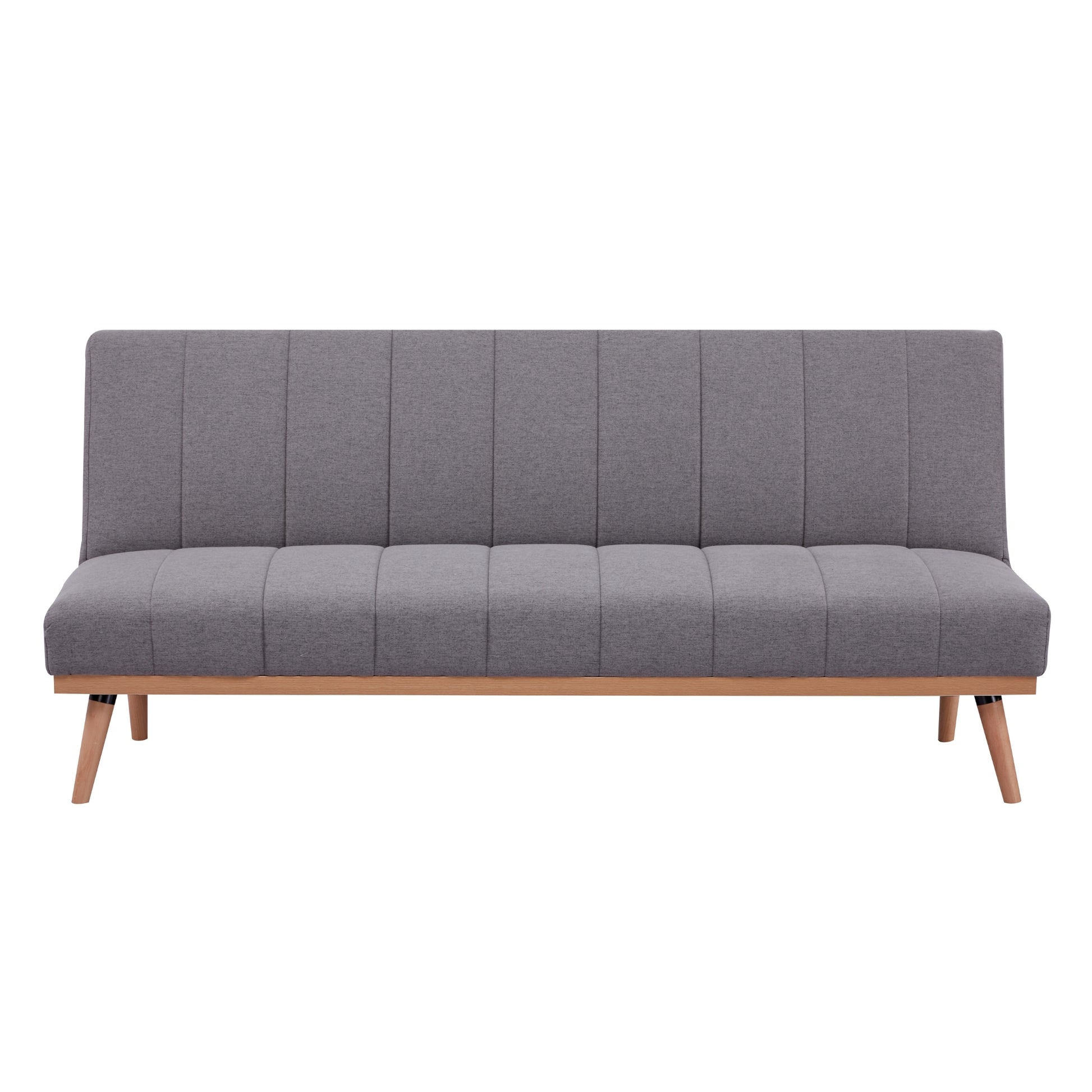 Monroe 3 Seater Sofa Futon Bed Fabric Lounge Couch - Graphite - Cosy Abode