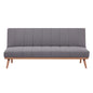 Monroe 3 Seater Sofa Futon Bed Fabric Lounge Couch - Graphite - Cosy Abode