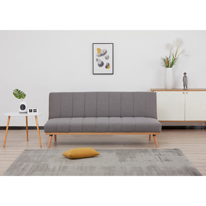 Monroe 3 Seater Sofa Futon Bed Fabric Lounge Couch - Graphite - Cosy Abode
