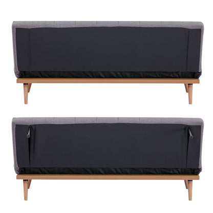 Monroe 3 Seater Sofa Futon Bed Fabric Lounge Couch - Graphite - Cosy Abode