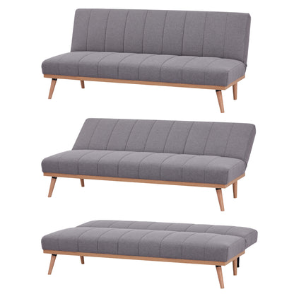 Monroe 3 Seater Sofa Futon Bed Fabric Lounge Couch - Graphite - Cosy Abode