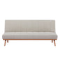 Monroe 3 Seater Sofa Futon Bed Fabric Lounge Couch - Beige - Cosy Abode