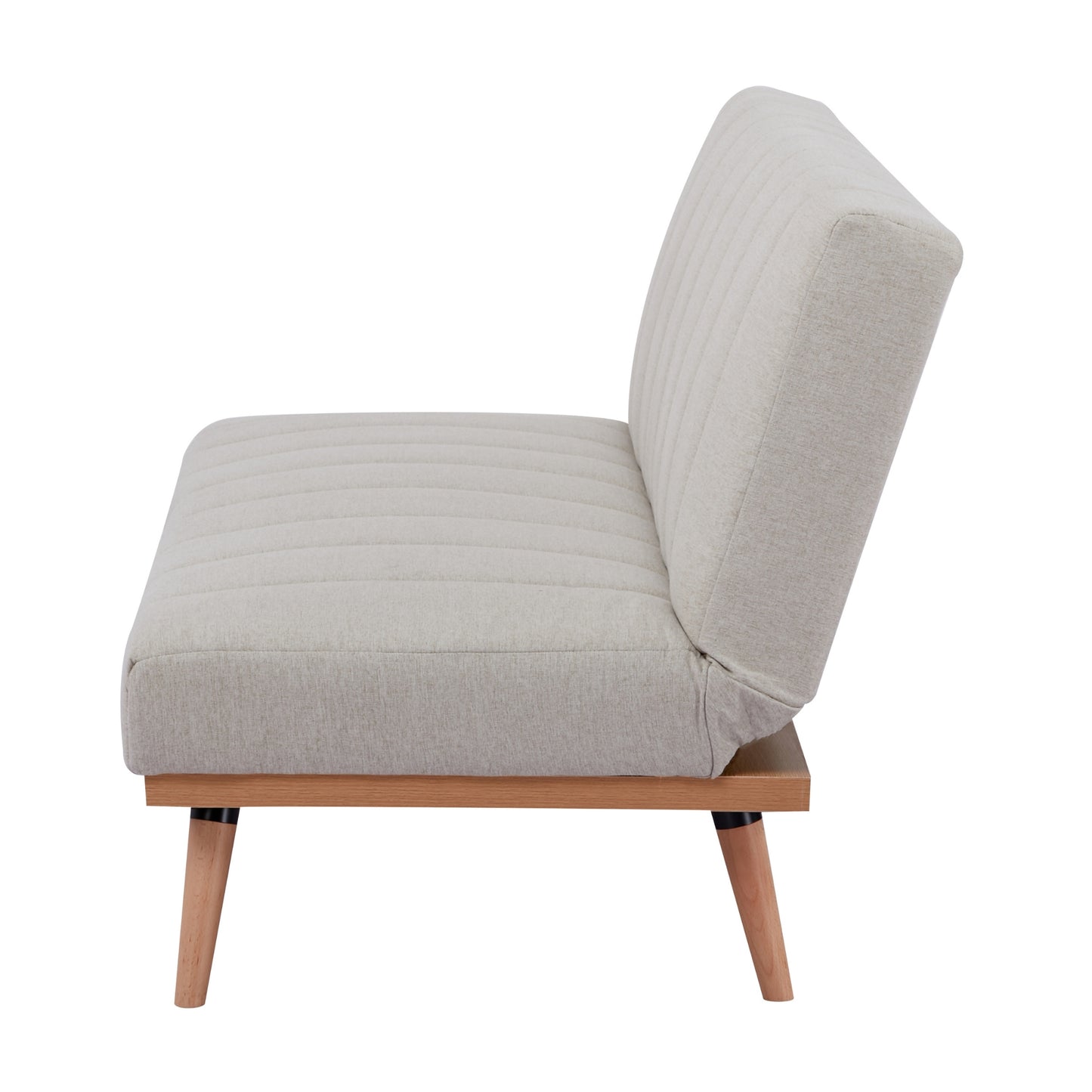 Monroe 3 Seater Sofa Futon Bed Fabric Lounge Couch - Beige - Cosy Abode