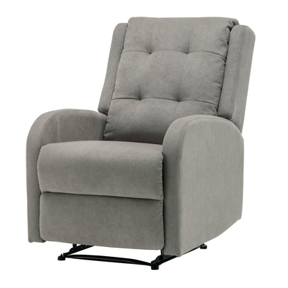 Flynn Recliner ArmChair Fabric Upholstered Sofa Lounge Accent Chair Light Grey - Cosy Abode