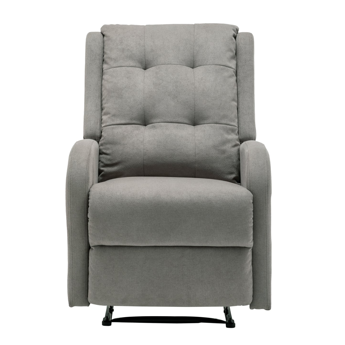 Flynn Recliner ArmChair Fabric Upholstered Sofa Lounge Accent Chair Light Grey - Cosy Abode
