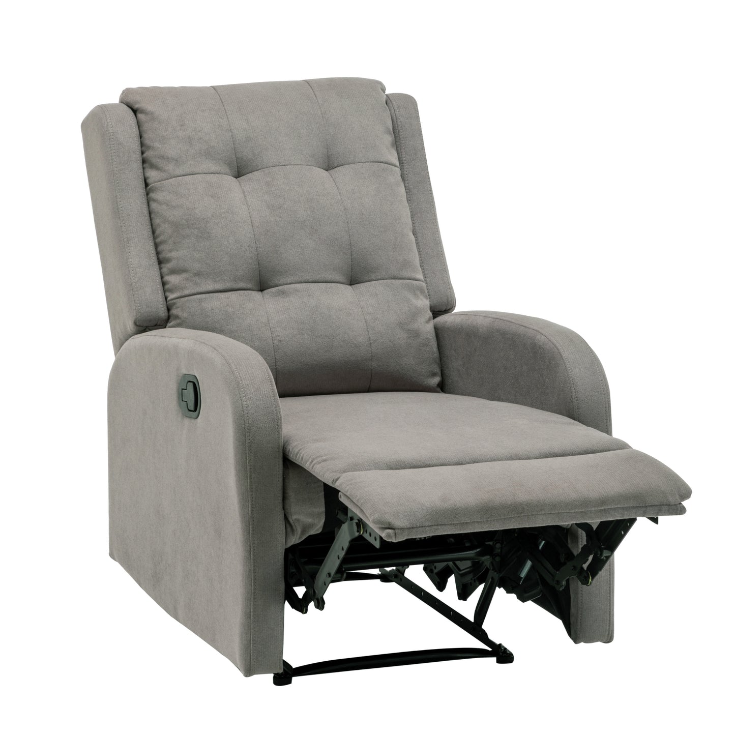 Flynn Recliner ArmChair Fabric Upholstered Sofa Lounge Accent Chair Light Grey - Cosy Abode