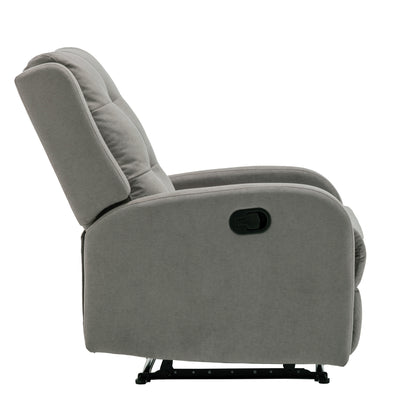 Flynn Recliner ArmChair Fabric Upholstered Sofa Lounge Accent Chair Light Grey - Cosy Abode