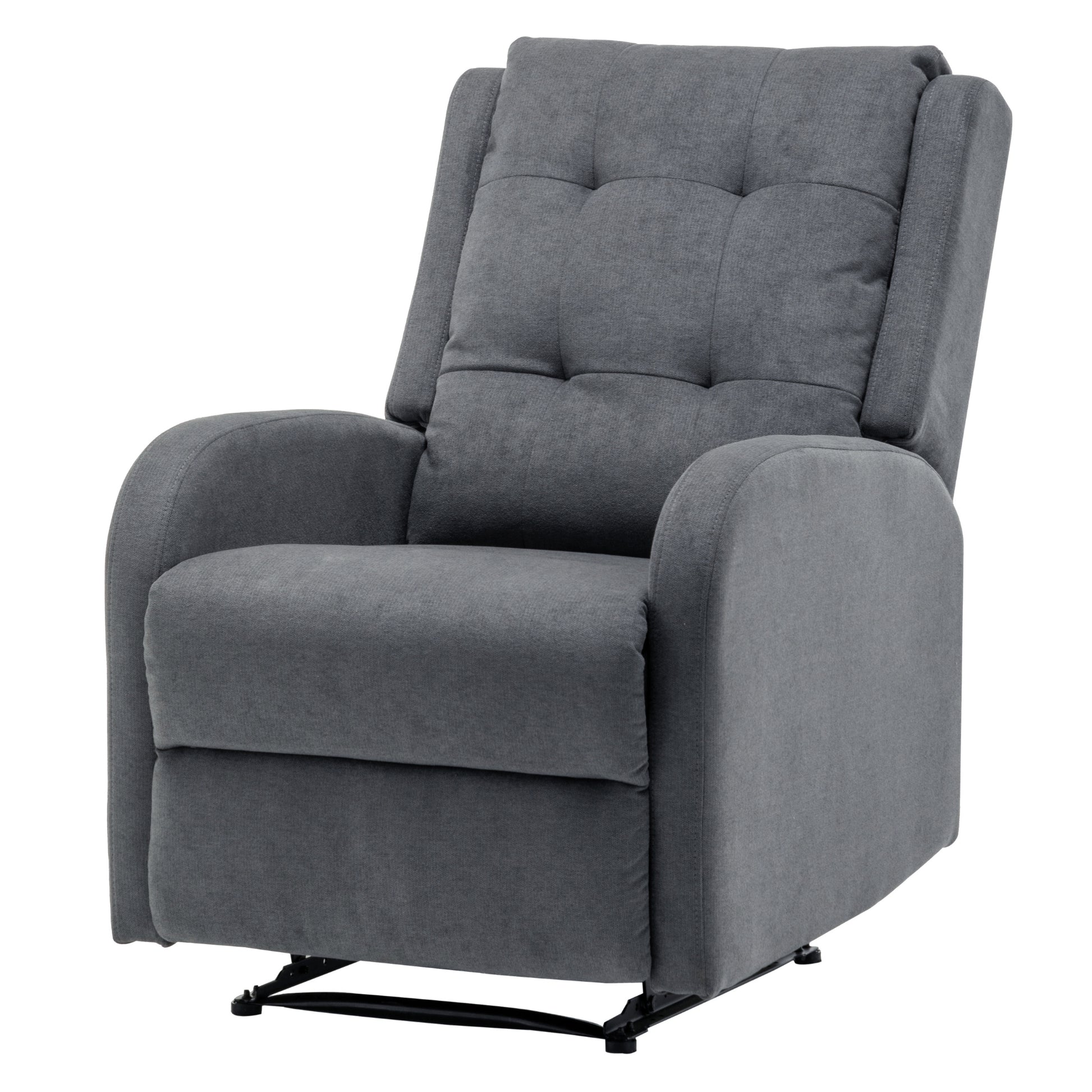 Flynn Recliner ArmChair Fabric Upholstered Sofa Lounge Accent Chair Grey - Cosy Abode