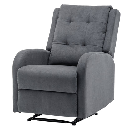 Flynn Recliner ArmChair Fabric Upholstered Sofa Lounge Accent Chair Grey - Cosy Abode