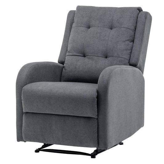 Flynn Recliner ArmChair Fabric Upholstered Sofa Lounge Accent Chair Grey - Cosy Abode