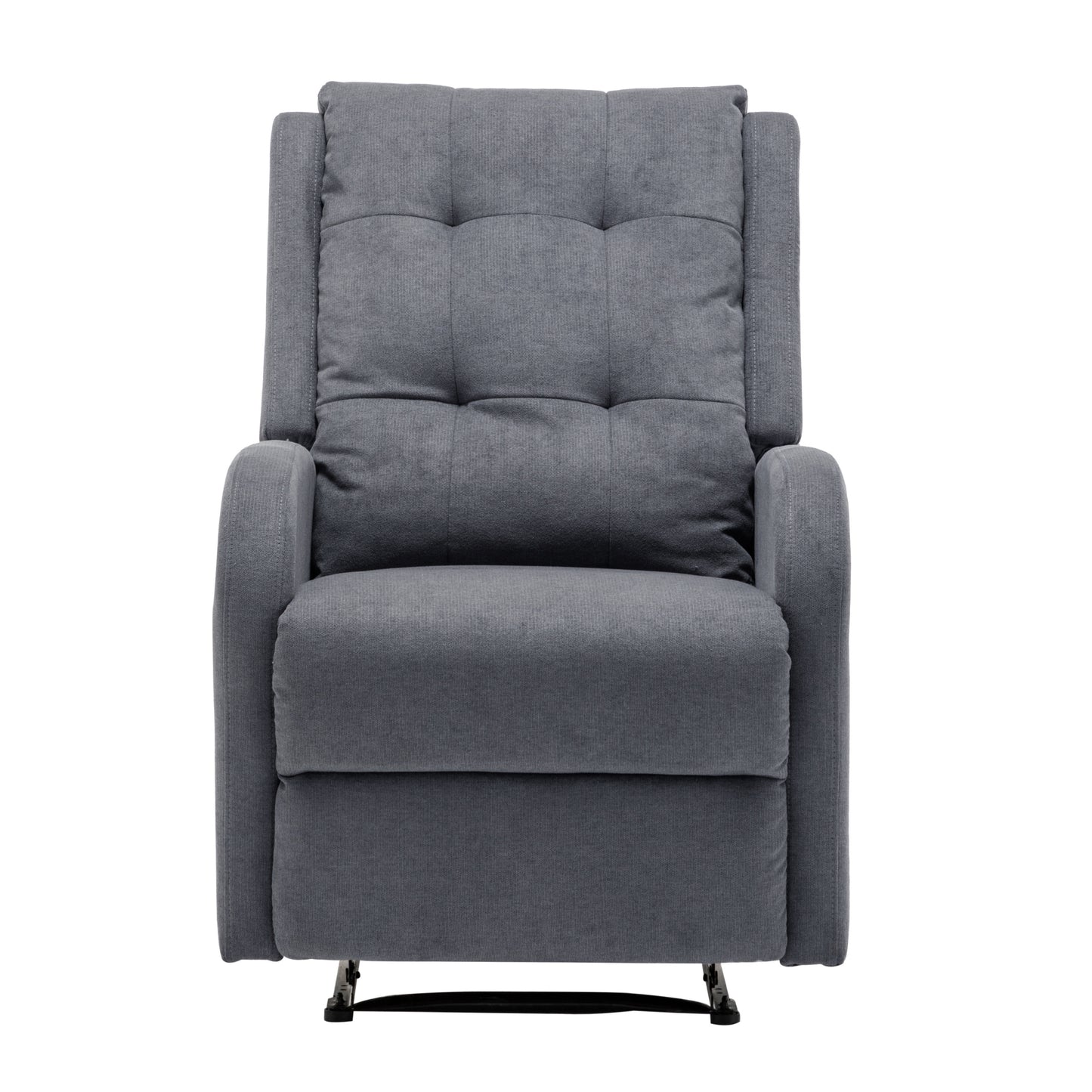 Flynn Recliner ArmChair Fabric Upholstered Sofa Lounge Accent Chair Grey - Cosy Abode