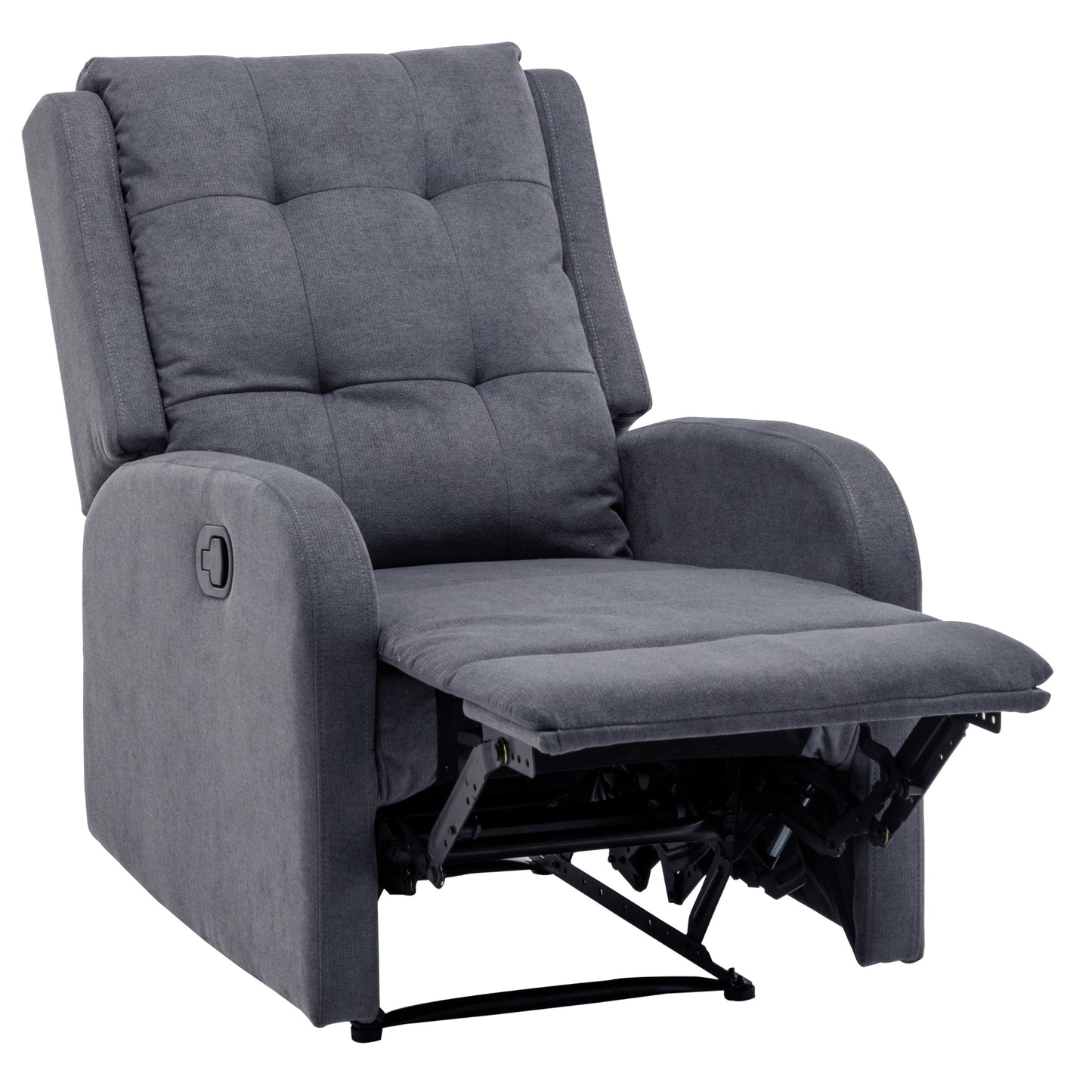 Flynn Recliner ArmChair Fabric Upholstered Sofa Lounge Accent Chair Grey - Cosy Abode