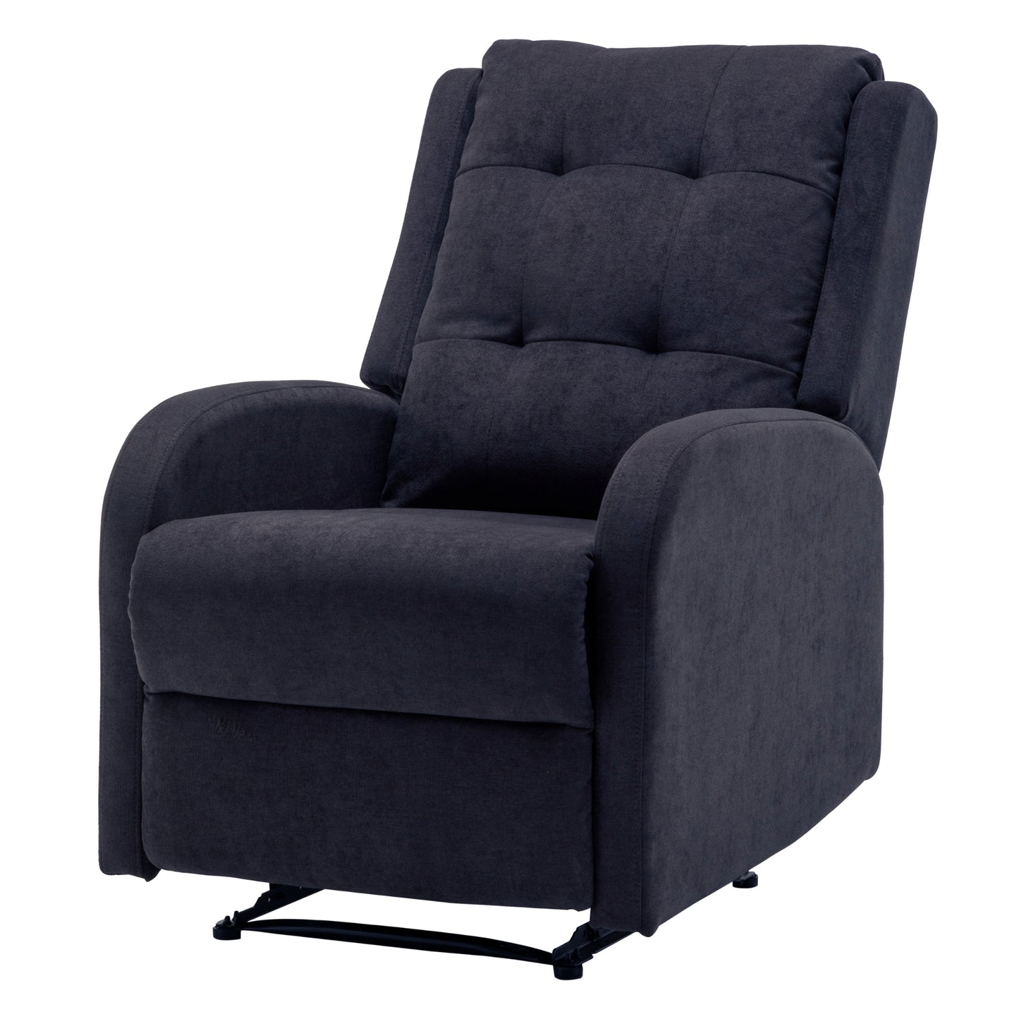 Flynn Recliner ArmChair Fabric Upholstered Sofa Lounge Accent Chair Dark Grey - Cosy Abode